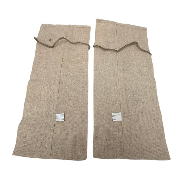 Christmas Wine Bottle Bags Angel and Snowman Cotton Blend Burlap w/ Charm Ties - Picture 5 of 7